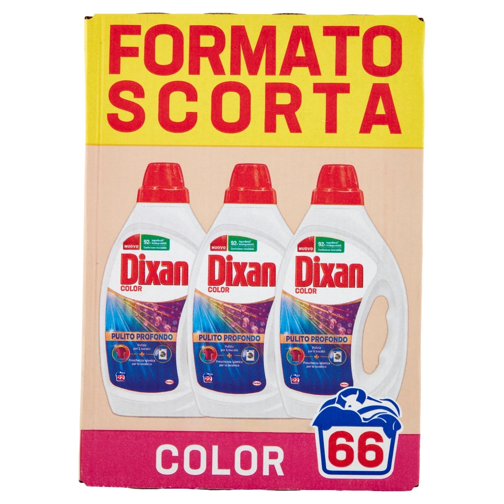 DIXAN Liquido COLOR 3x22=66 Lavaggi 3 x 990 ml